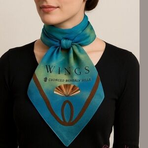 Vintage GIORGIO BEVERLY HILLS 100% silk scarf blue 34”x34” Made in Japan